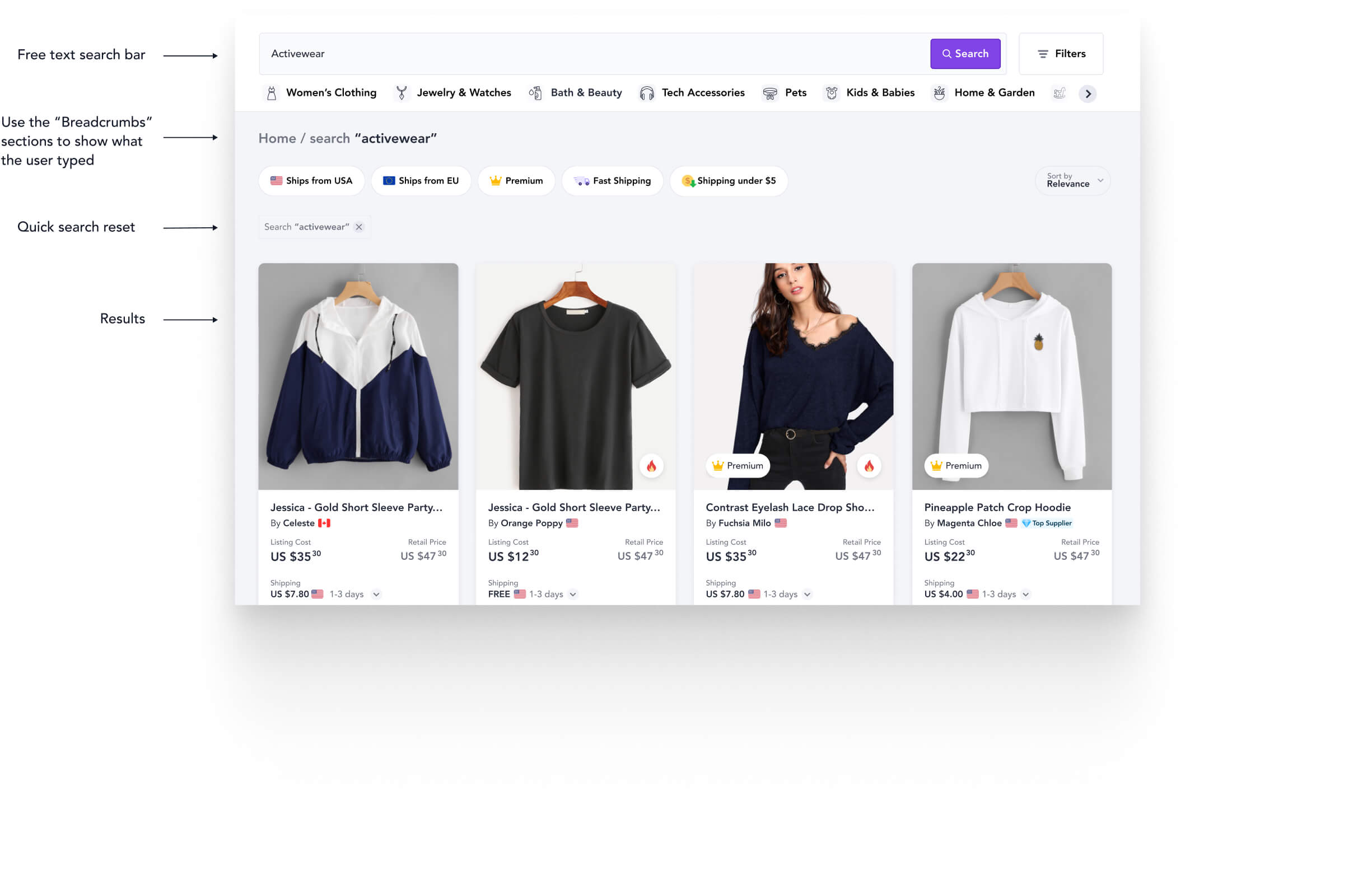 Homepage search